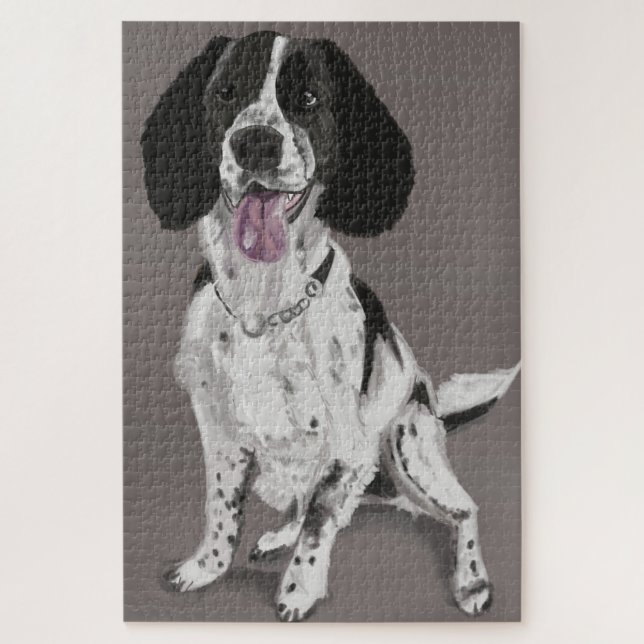 Black and White Springer Spaniel Jigsaw Puzzle (Vertical)