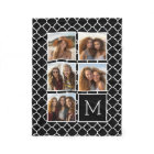 Black and White Square 5 Photo Collage Monogram