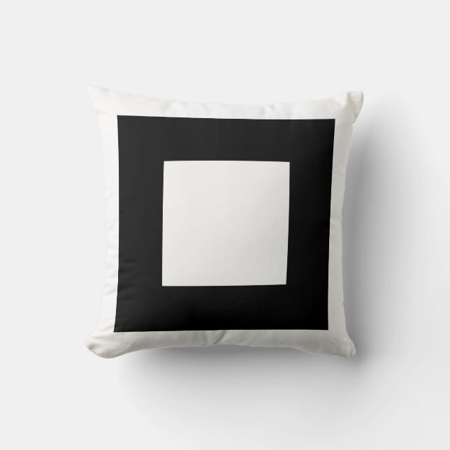 Black and White Square Design. Cushion (Front)