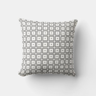 Black and White Square Dot Pattern Cushion