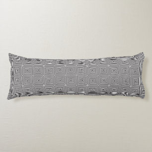 Black and White square seamless geometric pattern Body Cushion