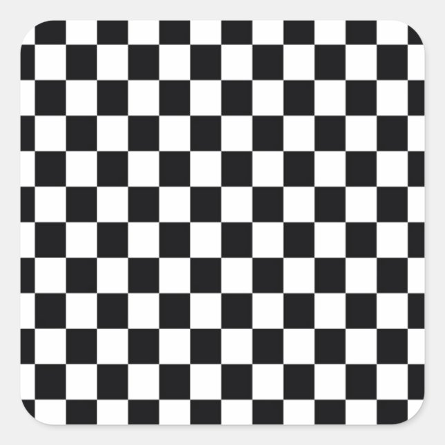 Black and White Square Sticker (Front)