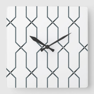 Black and white   square wall clock