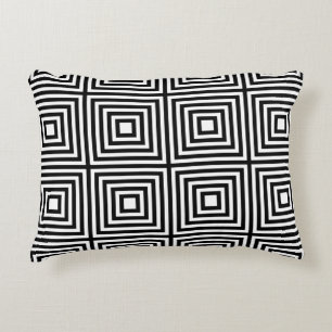 Black and White Squares Decorative Cushion