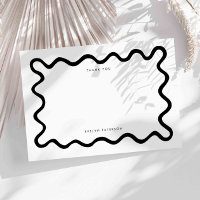 Black and White Squiggly Wavy Line Thank You