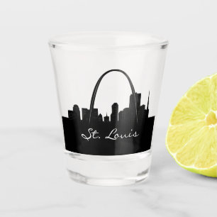 Black and White St. Louis Skyline Shot Glass