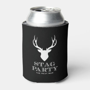 Black and White Stag Party Personalised Can Cooler