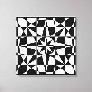 Black and white star canvas print