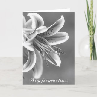 Black and White Star Lillie Sympathy Card