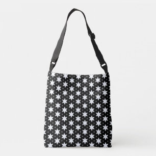 Black and White Star Pattern Crossbody Bag