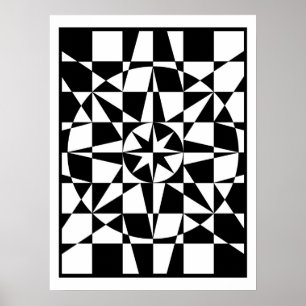 Black and white star poster