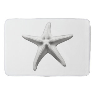 Black and White Starfish Bath Mat