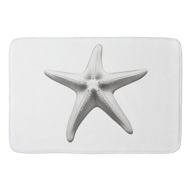 Black and White Starfish Bath Mat (Front)