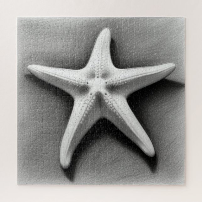 Black and White Starfish Jigsaw Puzzle (Vertical)