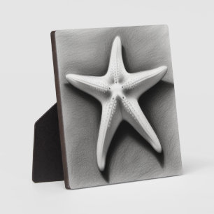 Black and White Starfish Plaque