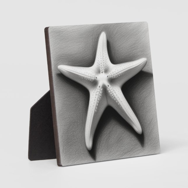 Black and White Starfish Plaque (Front)