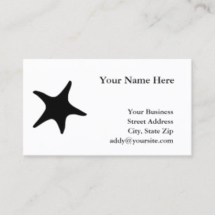 Black and White Starfish Shape Business Card