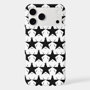 Black and White Stars Circle Geometric Pattern