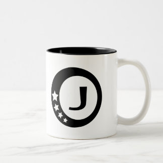 Black and White Stars Collection Two-Tone Coffee Mug