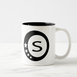 Black and White Stars Collection Two-Tone Coffee Mug