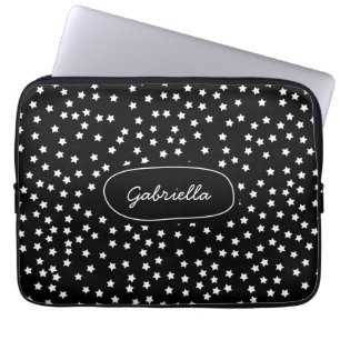 Black and White Stars Laptop Sleeve
