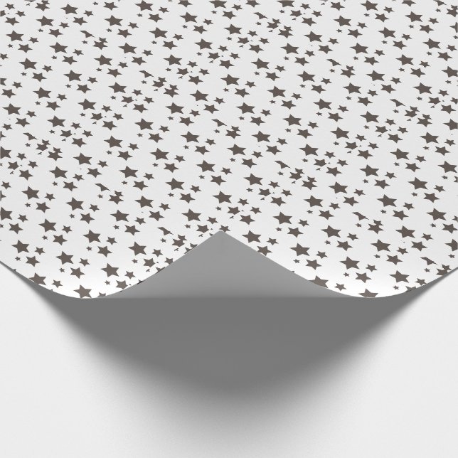 Black and White Stars Modern design Wrapping Paper (Corner)