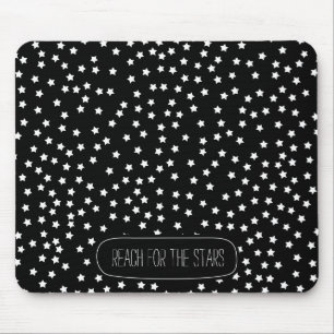 Black and White Stars Mouse Mat