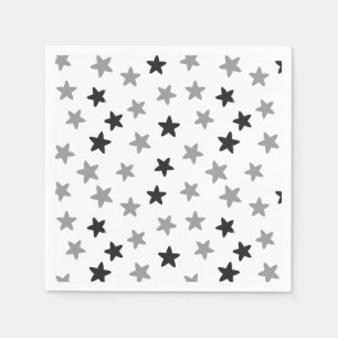 Black and White Stars Napkin