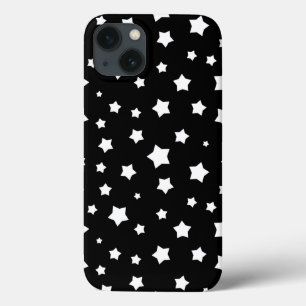 Black and white stars pattern iPhone 13 case