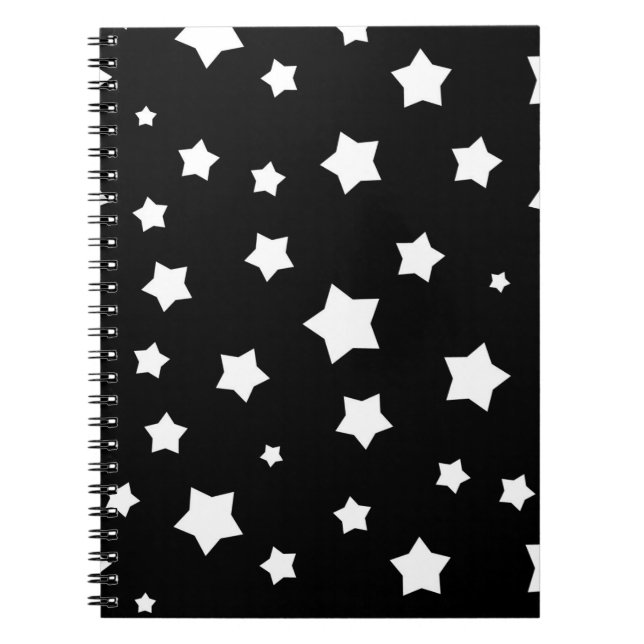 Black and white stars pattern notebook (Front)