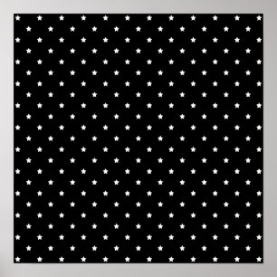 Black and White Stars Pattern. Poster