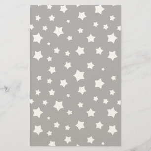 Black and white stars pattern stationery