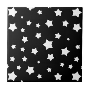Black and white stars pattern tile