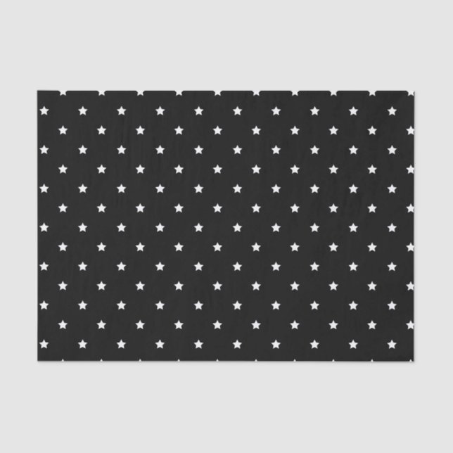 Black And White Stars Pattern Tissue Paper (Front)