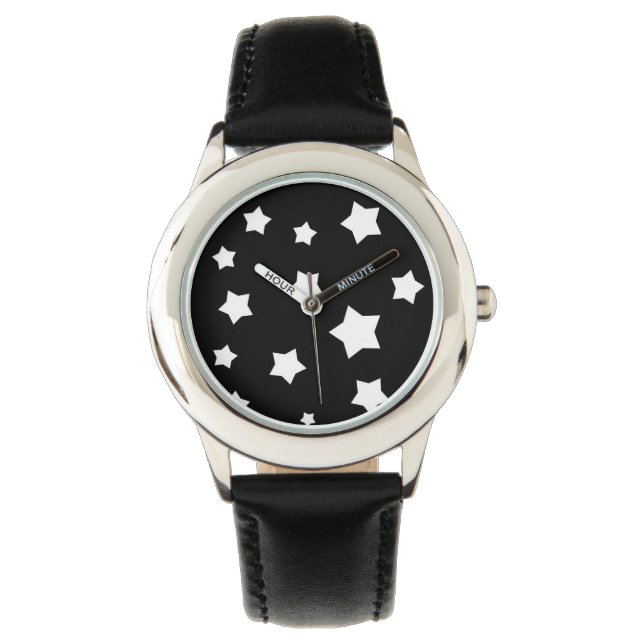 Black and white stars pattern watch (Front)