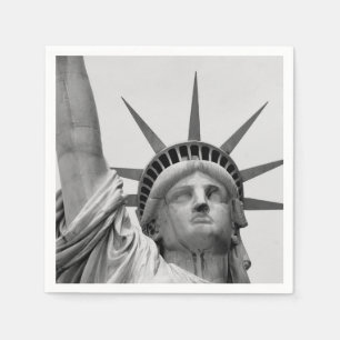 Black and White Statue of Liberty New York Napkin
