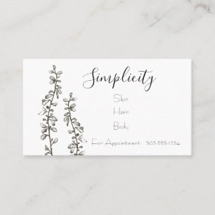 Black and White Stems Business Card