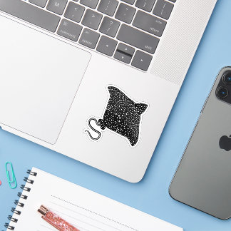Black and White Stingray Sticker