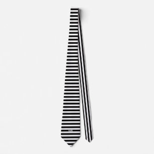Black and White Stipe Print Tie