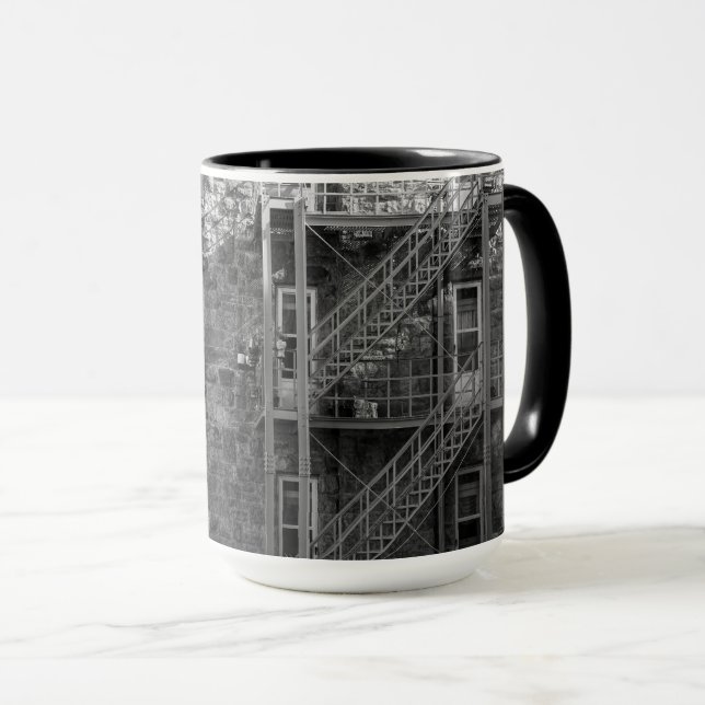 Black and White Stone Architecture  Mug (Front Right)