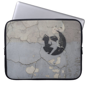 Black and white stone fragment laptop sleeve
