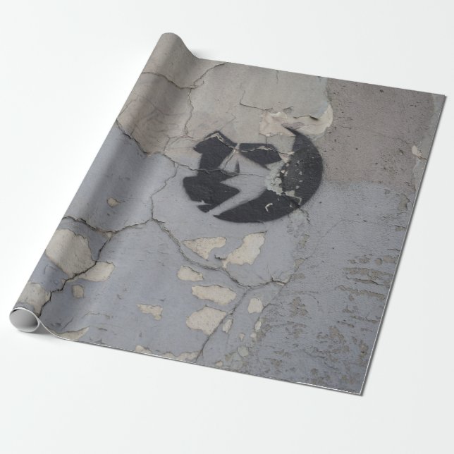 Black and white stone fragment wrapping paper (Unrolled)