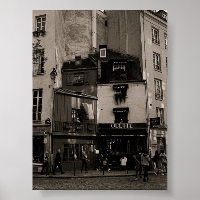black and white street photography in paris poster (Front)