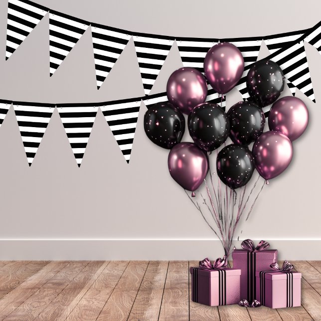 Black And White Stripe Bunting Banner (Creator Uploaded)