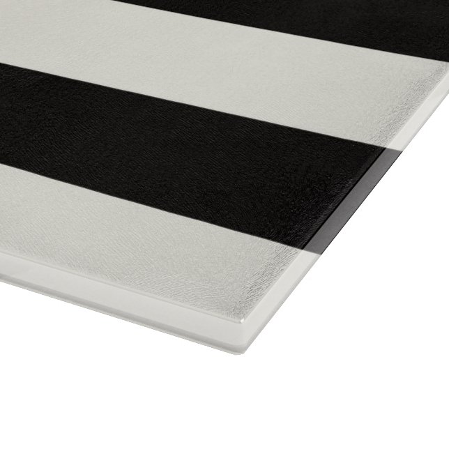 Black and White Stripe Cutting Board (Corner)