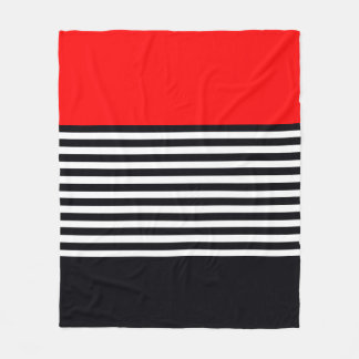 Black And White Stripe Fleece Blanket