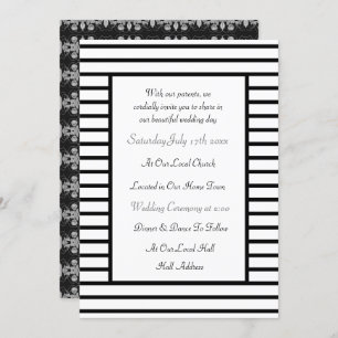 Black And White StrIpe Invitation