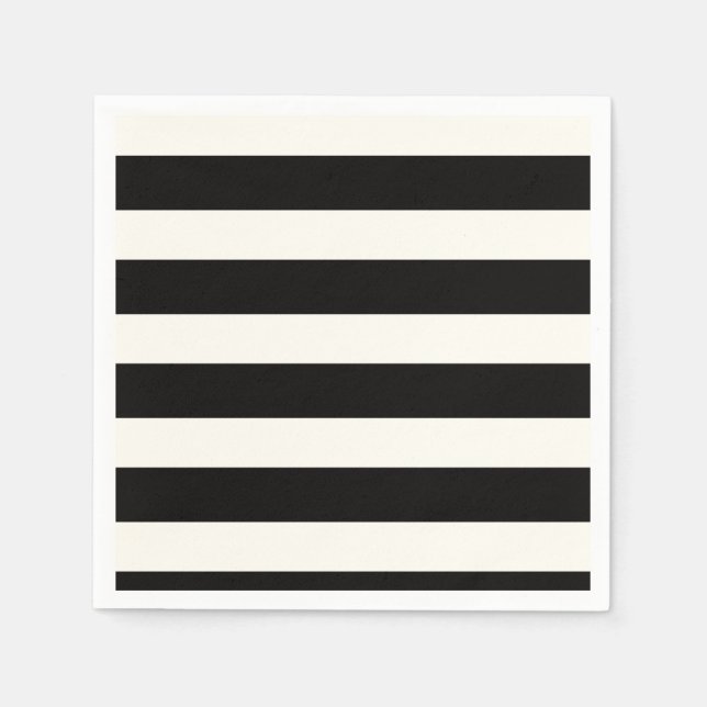 Black and White Stripe Napkin (Front)