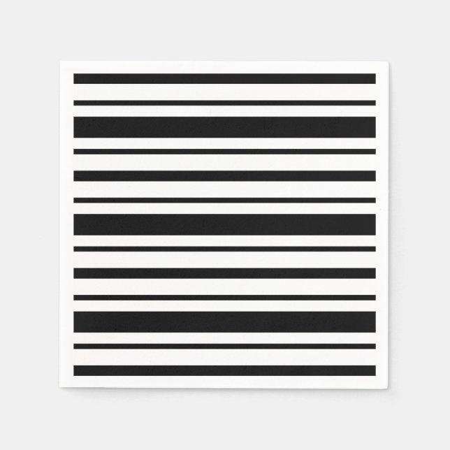 Black and White Stripe Napkin (Front)