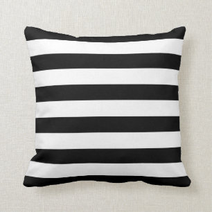 Black and White Stripe Pattern Cushion